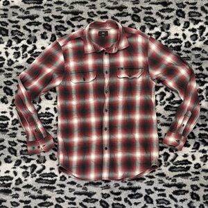 Obey Red and Black Plaid Casual Shirt